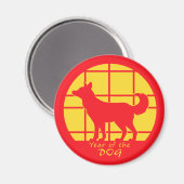 Jaar van de hond magneet (Voorkant / Achterkant)