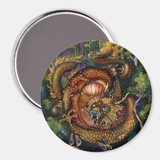 Jaar van de Houtdraak 2024 Magneet (Voorkant / Achterkant)