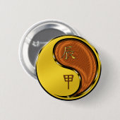 Jaar van de Houten Draak Ronde Button 5,7 Cm (Voorkant /achterkant)