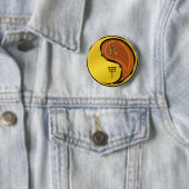 Jaar van de Houten Draak Ronde Button 5,7 Cm (In situ)
