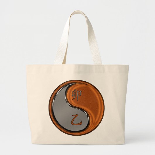 Jaar van de Houten Konijn Grote Tote Bag (Voorkant)