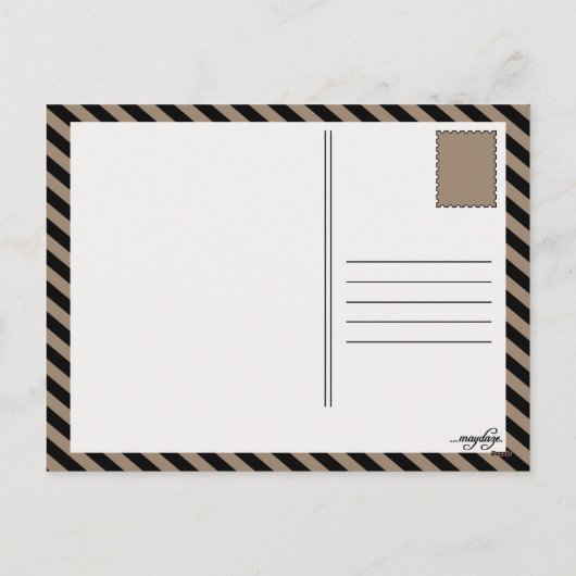 jaar van de houten schapen feestdagenkaart (Achterkant)