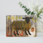 jaar van de houten schapen kaart (Staand voorkant)