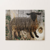 jaar van de houten schapen legpuzzel (Horizontaal)
