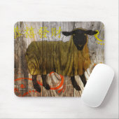 jaar van de houten schapen muismat (Met muis)