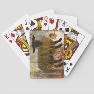 jaar van de houten schapen pokerkaarten