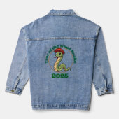 Jaar van de Houten Slang 2025 Lunar Zodiac teken Denim Jacket (Achterkant)