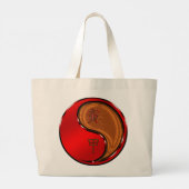 Jaar van de Houten Tijger Grote Tote Bag (Achterkant)