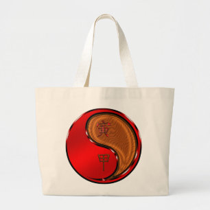 Jaar van de Houten Tijger Grote Tote Bag
