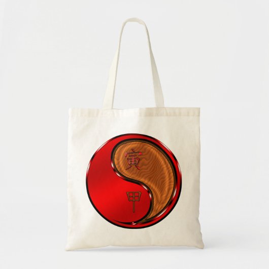 Jaar van de Houten Tijger Tote Bag (Voorkant)