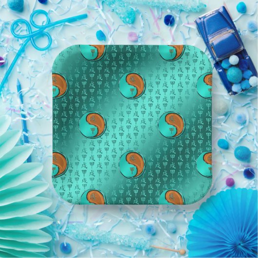 Jaar van de Houthond Papieren Bordje (Feest)