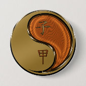 Jaar van de Houtrat Ronde Button 7,6 Cm (Voorkant)