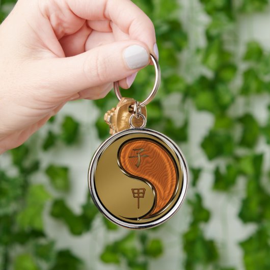 Jaar van de Houtrat Sleutelhanger (Hand)