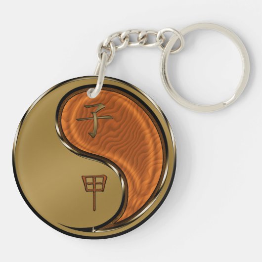 Jaar van de Houtrat Sleutelhanger (Achterkant)