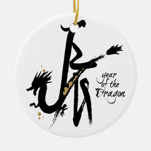 Jaar van de kerstversiering 2012 keramisch ornament (Voorkant)