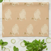 Jaar van de keukenhanddoek van het konijn Ecru (Gevouwen)