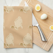 Jaar van de keukenhanddoek van het konijn Ecru (Quarter Fold)