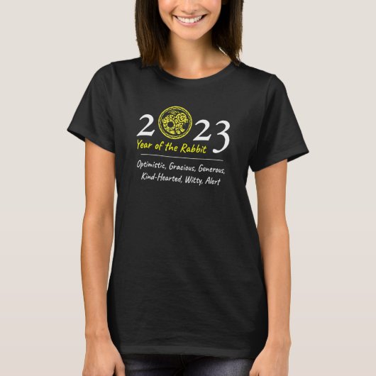 Jaar van de konijn 2023 Persoonlijkheid T-shirt (Voorkant)