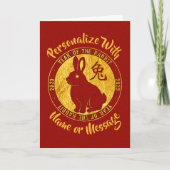 Jaar Van De Konijn Nep Goud Kaart (Voorkant)