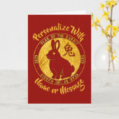 Jaar Van De Konijn Nepgoud Kaart (Gele Bloem)