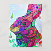 JAAR VAN DE KONIJN ZODIAC | Kleurenboek Ansichtka Briefkaart (Voorkant)