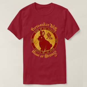 Jaar van de konijnenfoefaux Gold T-Shirt