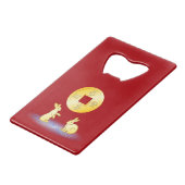 Jaar van de konijnengoudmijn creditkaart flessenopener (Voorkant Gekanteld)