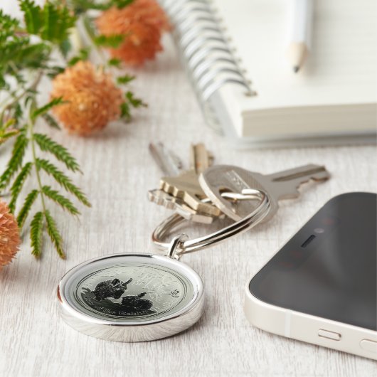 jaar van de konijnenmantel sleutelhanger (Zijkant)