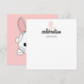 Jaar van de konijnenstrook in Pink! Kaart (Voorkant / Achterkant)