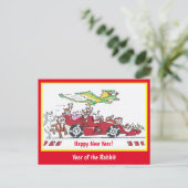 Jaar van de konijnenwedstrijd Chinees Nieuwjaar Briefkaart (Staand voorkant)