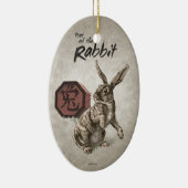 Jaar van de konijnenwijk Chinese Zodiac Art Keramisch Ornament (Rechts)