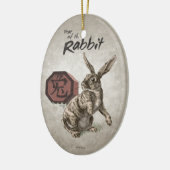 Jaar van de konijnenwijk Chinese Zodiac Art Keramisch Ornament (Links)
