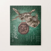 Jaar van de konijnenwijk Chinese Zodiac Art Legpuzzel (Verticaal)