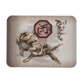 Jaar van de konijnenwijk Chinese Zodiac Art Magneet (Horizontaal)