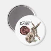 Jaar van de konijnenwijk Chinese Zodiac Art Magneet (Voorkant / Achterkant)