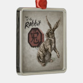 Jaar van de konijnenwijk Chinese Zodiac Art Metalen Ornament (Rechts)