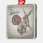 Jaar van de konijnenwijk Chinese Zodiac Art Metalen Ornament (Links)
