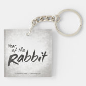Jaar van de konijnenwijk Chinese Zodiac Art Sleutelhanger (Achterkant)