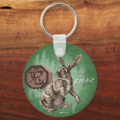 Jaar van de konijnenwijk Chinese Zodiac Art Sleutelhanger (Voorkant)