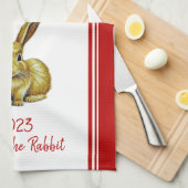 Jaar van de konijnenziekte Chinees Nieuwjaar 2023 Theedoek (Quarter Fold)