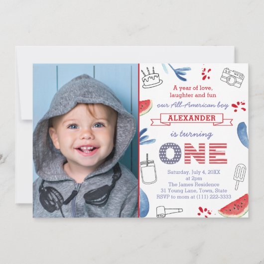 Jaar van de Liefde Gelach en Fun 1st Birthday Afbe Kaart (Voorkant)