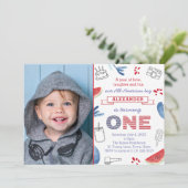 Jaar van de Liefde Gelach en Fun 1st Birthday Afbe Kaart (Staand voorkant)