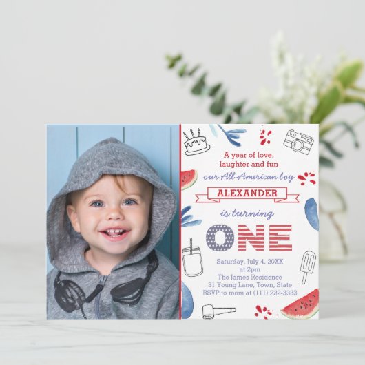 Jaar van de Liefde Gelach en Fun 1st Birthday Afbe Kaart (Staand voorkant)