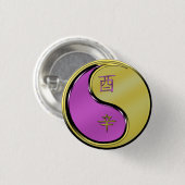 Jaar van de Metal Rooster Ronde Button 3,2 Cm (Voorkant /achterkant)