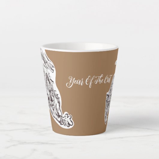 Jaar van de Mok van de inkttekening van het katten (Voorkant)