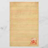 Jaar van de Monkey Waterverf Red Lined Briefpapier (Voorkant)