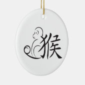 Jaar van de Monkeykalligrafie Tekening Keramisch Ornament (Rechts)