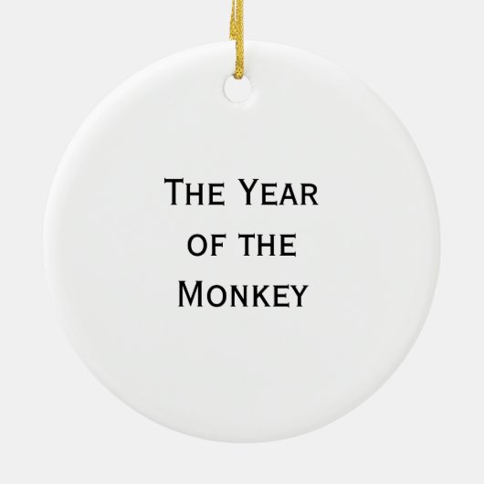 Jaar van de Monkeykalligrafie Tekening Keramisch Ornament (Achterkant)