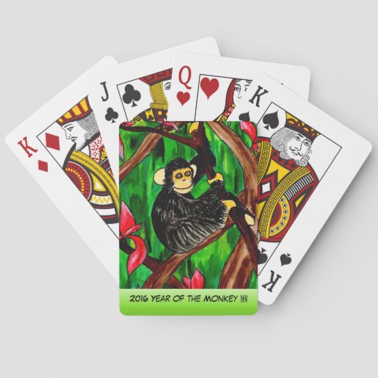 Jaar van de Monkeyspeelkaarten Pokerkaarten (Achterkant)