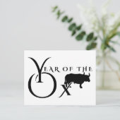 Jaar van de os briefkaart (Staand voorkant)